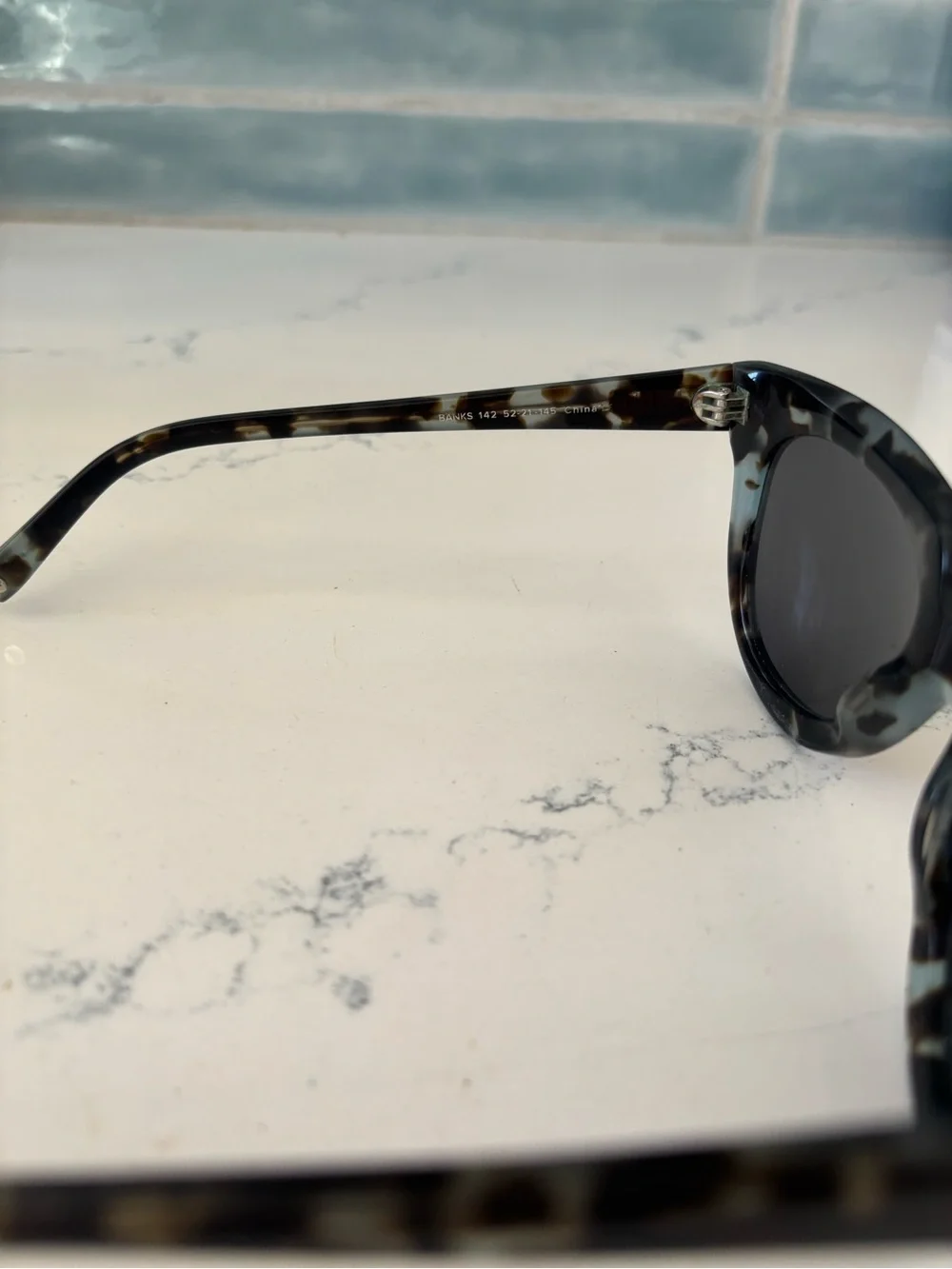 Warby Parker Banks 142 Sunglasses Sea Glass Tortoise Cat Eye